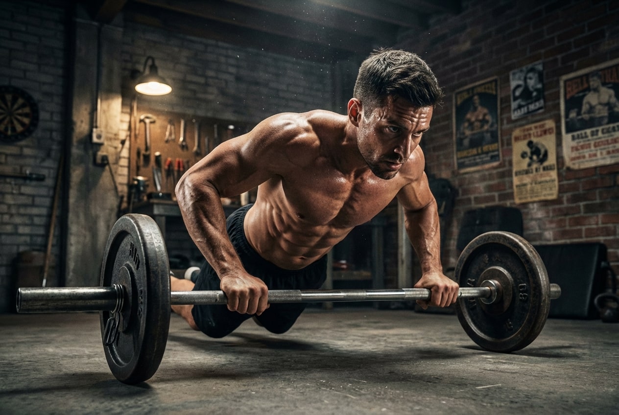 Ab Wheel to za mało? 5 ćwiczeń na stalowy brzuch z wykorzystaniem gryfu (prostego i łamanego)