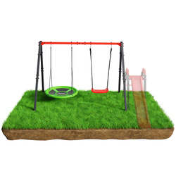 HUŚTAWKA OGRODOWA dla dzieci BOCIANIE GNIAZDO STELAŻ podwójny  KSOZ015