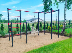 Drążek stacjonarny Ogrodowy zewnętrzny z poręczami, drabinką pionową i poziomą KSOZ006