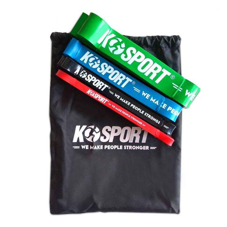 Power Band ZESTAW 4 GUM - Wzmocnione Gumy Treningowe K-SPORT