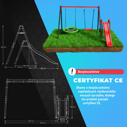 Modułowa huśtawka ogrodowa ze zjeżdżalnią bocianie gniazdo KSOZ021