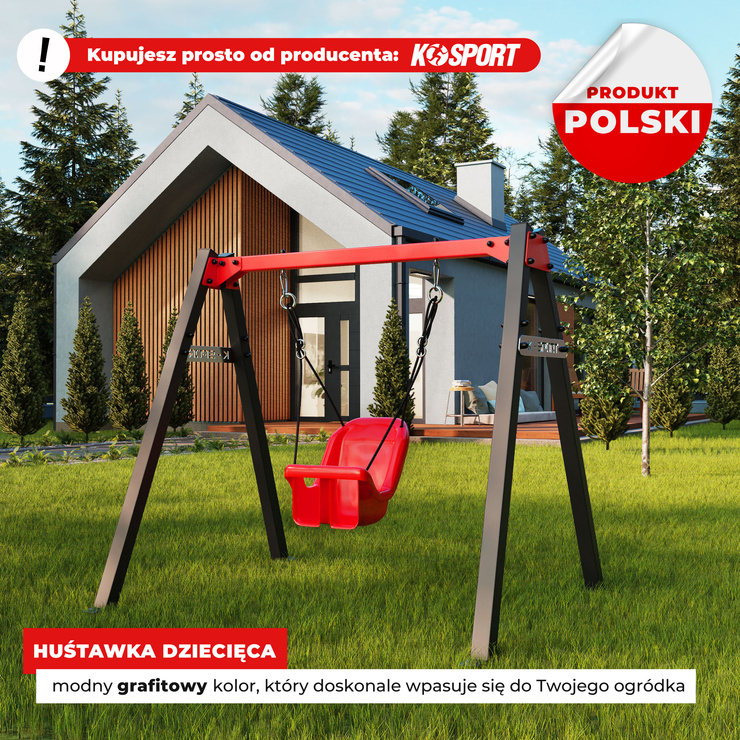 MINI METALOWY STELAŻ + HUŚTAWKA KUBEŁKOWA K-SPORT KSOZ023 SUPER FUN