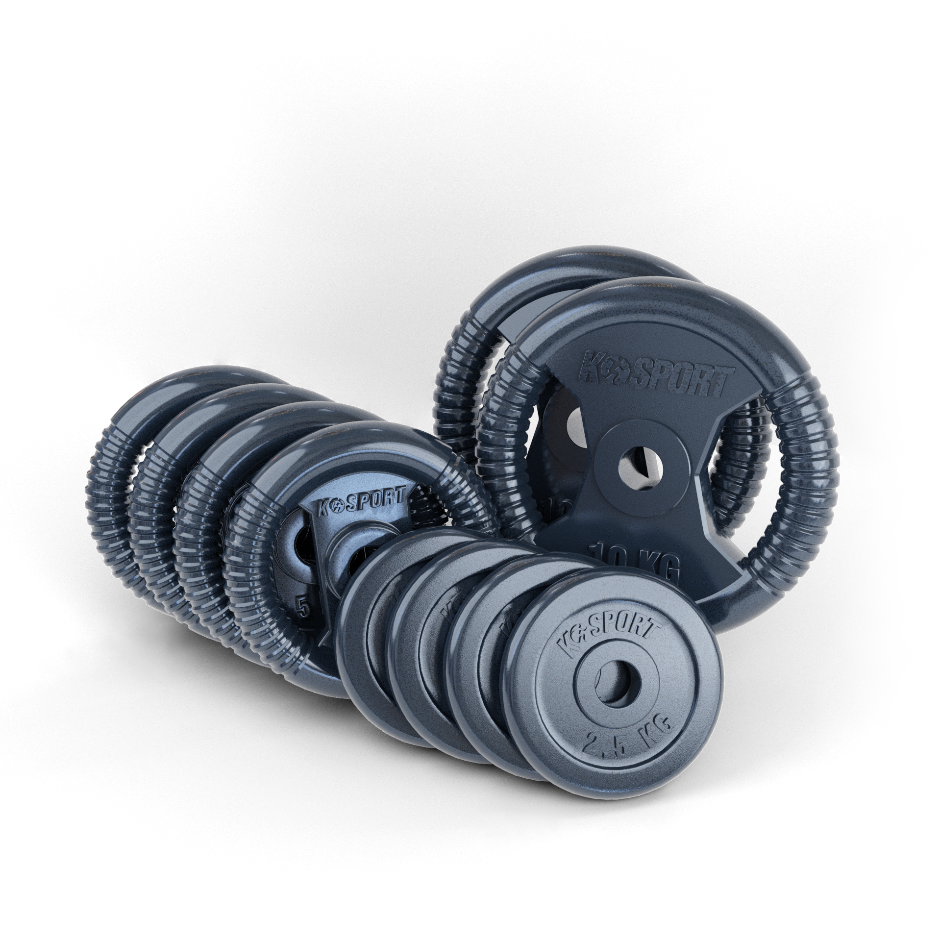 K-Sport Polska: Zestaw obciążeń żeliwnych 50kg: 2 x 10 kg, 4 x 5 kg, 4 x 2.5 kg OZ50 K-SPORT