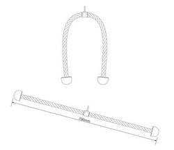 UCHWYT SZNUR DO ATLASU WYCIĄGU DO ĆWICZEŃ TRICEPS 70CM U009