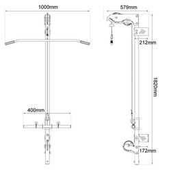 WYCIĄG atlas BRAMA do ĆWICZEŃ ściany GÓRNY DOLNY do ćwiczeń ścienny  KSSL020