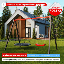 HUŚTAWKA OGRODOWA dla dzieci BOCIANIE GNIAZDO STELAŻ podwójny  Super Fun