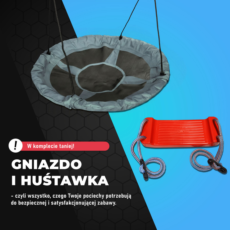 HUŚTAWKA OGRODOWA dla dzieci BOCIANIE GNIAZDO STELAŻ podwójny  Super Fun
