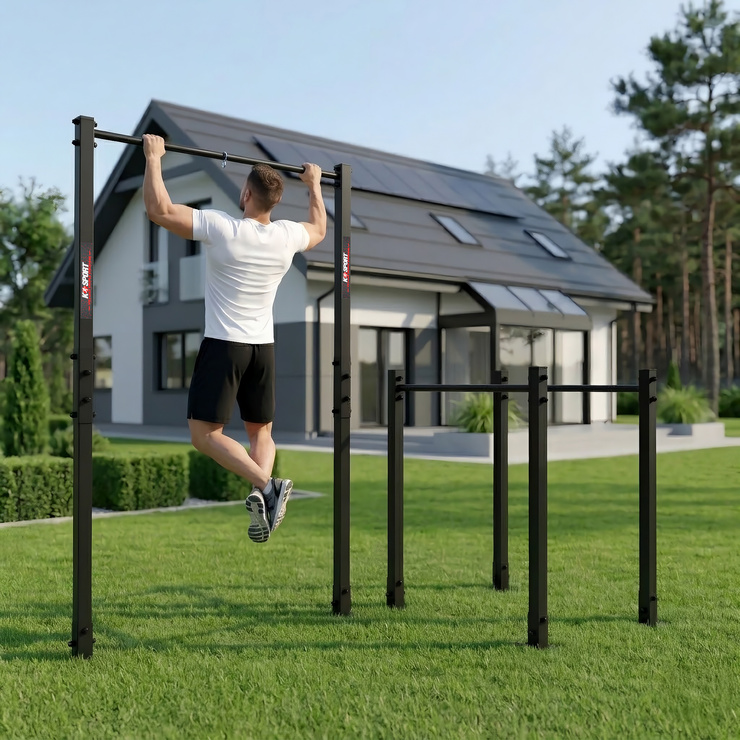 Drążek+Poręcz zewnętrzny do podciągania +uchwyt na worek Ogrodowy-street workout KSOZ004