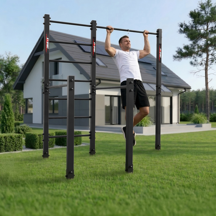 Drążek + Poręcz + Drabinka, zewnętrzny do podciągania uchwyt na worek -plac street workout KSOZ007