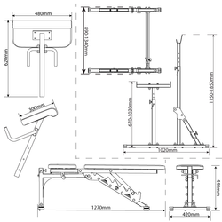 Zestaw STOJAKI TRENINGOWE + ŁAWKA SKOŚNA+ MODLITEWNIK KSSL102
