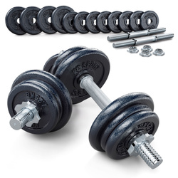 ZESTAW 24 KG GRYF KRÓTKI HANTLA 12 KG x 2 - 24 kg