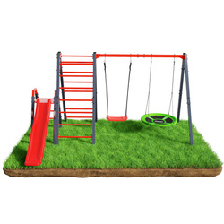Huśtawka ogrodowa z drabinką podwójna i zjeżdżalnia bocianie gniazdo KSOZ020