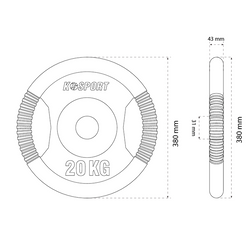 Obciążenie żeliwne krążek 20 kg O20