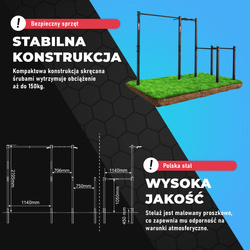 Drążek ogrodowy stacjonarny zewnętrzny + poręcze drabinką MONKEYBAR-street workout  KSOZ005