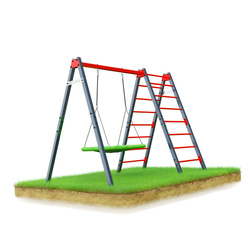 Huśtawka ogrodowa dla dzieci bocianie gniazdo z drabinką KSOZ016D