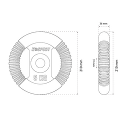 Obciążenie żeliwne talerze KETTEL krążek 5 kg O5 K-SPORT