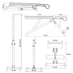 Ławka + Stojaki Do Wyciskania | Składana, regulowana