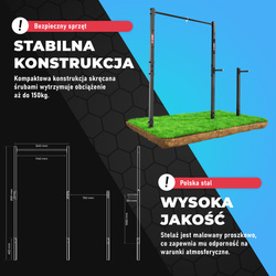 Drążek+poręcze do podciągania zewnętrzny ogrodowy-uchwyt na worek street workout  KSOZ002