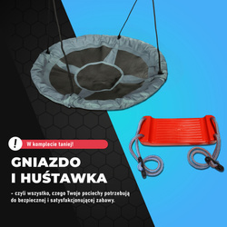 HUŚTAWKA OGRODOWA dla dzieci BOCIANIE GNIAZDO STELAŻ podwójny  Super Fun