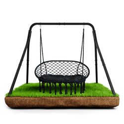 Huśtawka ogrodowa dwuosobowa makramowe siedzisko z poduszką KSOZ028
