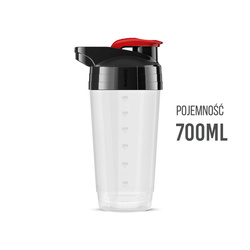 SHAKER 700ml - Circle technology SHK002, Biały/transparentny