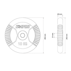 Obciążenie żeliwne krążek 10 kg O10