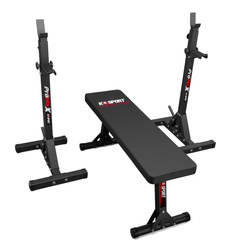 ZESTAW KSH076 STOJAKI (2SZT) TRENINGOWE DO WYCISKANIA + ŁAWKA SKŁADANA