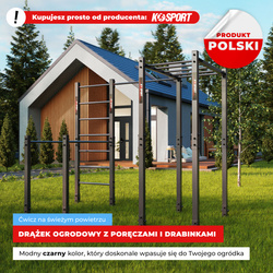 Drążek stacjonarny Ogrodowy zewnętrzny z poręczami, drabinką pionową i poziomą KSOZ006