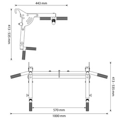 Drążek do ćwiczeń podciągania+poręcze na drabinkę uniwersalny 2W1 KSSL080