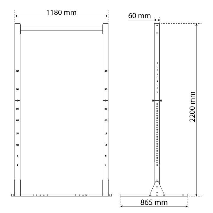 STOJAKI Treningowe POD SZTANGĘ Przysiady z ASEKURACJĄ+ drążek do podciągania 220cm KSG012