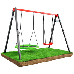 HUŚTAWKA OGRODOWA dla dzieci BOCIANIE GNIAZDO STELAŻ podwójny  Super Fun