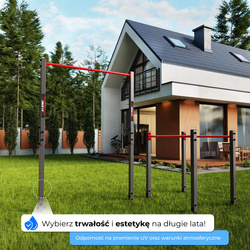 Drążek+Poręcz zewnętrzny do podciągania +uchwyt na worek Ogrodowy-street workout  KSOZ004