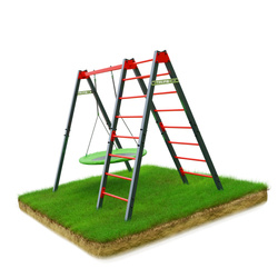 Huśtawka ogrodowa dla dzieci bocianie gniazdo z drabinką KSOZ016D