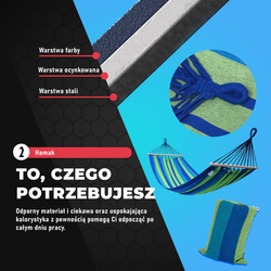 HAMAK + STELAŻ STALOWY KSOZ017 OGRODOWY DWUOSOBOWY OCYNKOWANY K-SPORT