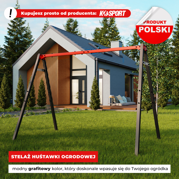 HUŚTAWKA OGRODOWA dla dzieci BOCIANIE GNIAZDO STELAŻ podwójny  KSOZ015