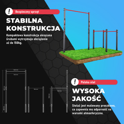 Drążek+Poręcz zewnętrzny do podciągania +uchwyt na worek Ogrodowy-street workout  KSOZ004