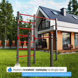 Drążek + Poręcz + Drabinka, zewnętrzny do podciągania uchwyt na worek -plac street workout  KSOZ007