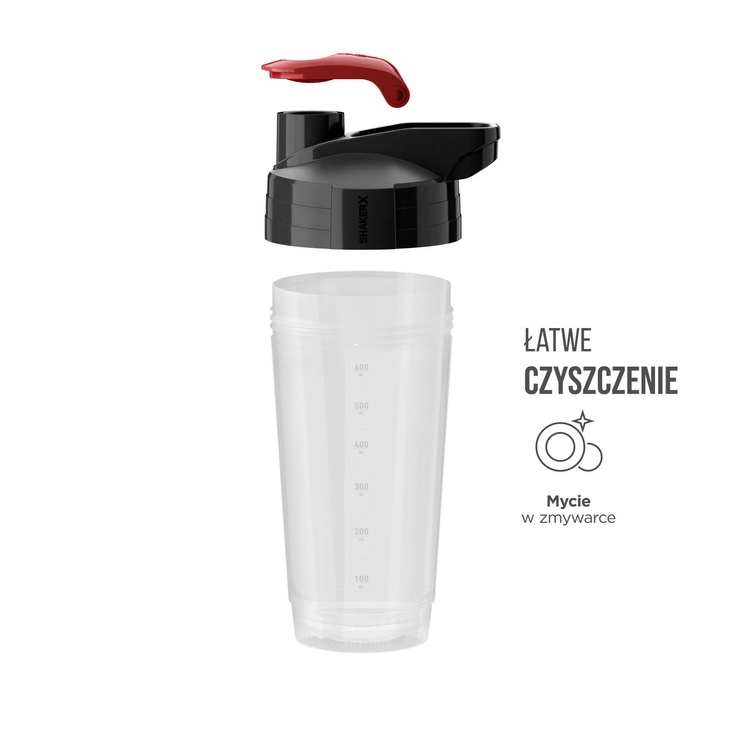 SHAKER 700ml - Circle technology SHK002, Biały/transparentny