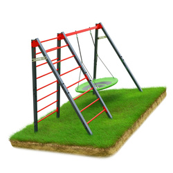 Huśtawka ogrodowa dla dzieci bocianie gniazdo z drabinką KSOZ016D