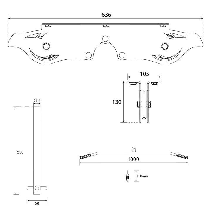 Wyciąg treningowy atlas górny+drążek do ćwiczeń sufitowy 140KG KSH013