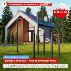 Drążek+Poręcz zewnętrzny do podciągania +uchwyt na worek Ogrodowy-street workout  KSOZ004