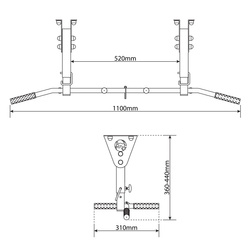Drążek treningowy do ćwiczeń podciągania SUFITOWY KSSL030