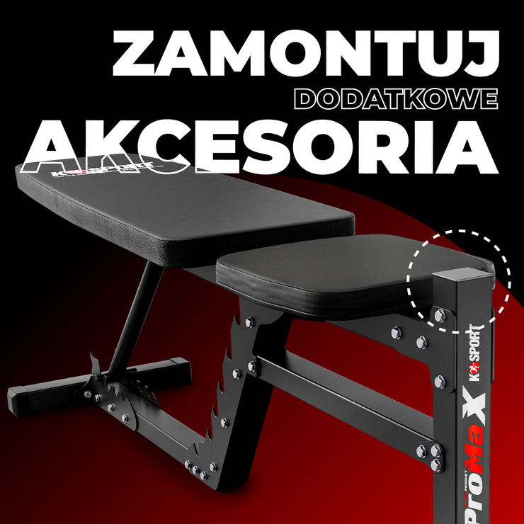 ZESTAW KSSL203 STOJAKI TRENINGOWE DO WYCISKANIA + ŁAWKA REGULOWANA