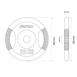 Obciążenie żeliwne krążek 20 kg O20