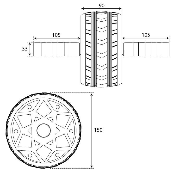 KÓŁKO ROLLER DO ĆWICZEŃ MIĘŚNI BRZUCHA ABS WHEEL ROZCIĄGANIE ROLOWANIE  