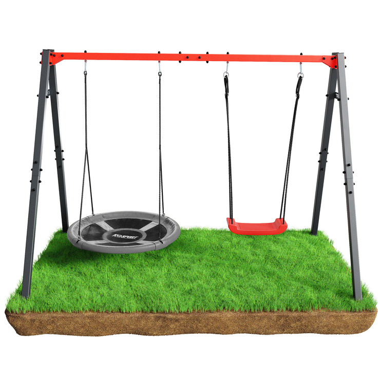 HUŚTAWKA OGRODOWA dla dzieci BOCIANIE GNIAZDO STELAŻ podwójny  Super Fun