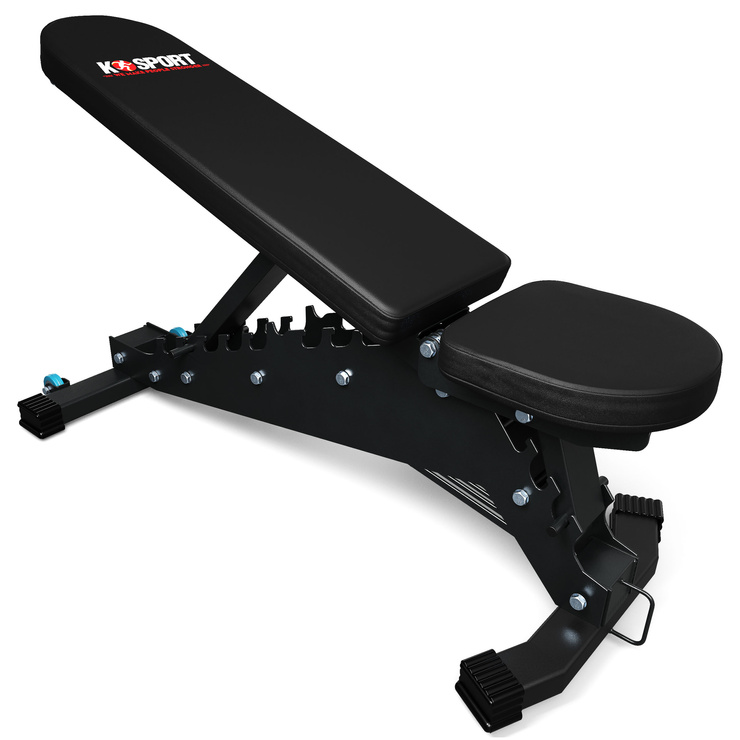 PÓŁPROFESJONALNY Zestaw ŁAWKA + Stojaki do ćwiczeń KSG018