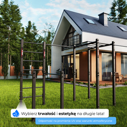 Drążek stacjonarny Ogrodowy zewnętrzny z poręczami, drabinką pionową i poziomą KSOZ006