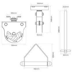 Brama treningowa 2xwyciąg do sufitu atlas obrotowy bramowy  KSSL055