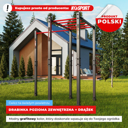 Drabinka POZIOMA zewnętrzna KSOZ009 + DRĄŻEK DO PODCIĄGANIA